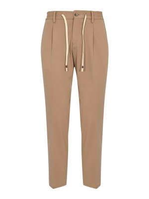 DANIELE ALESSANDRINI: casual trousers - Rayon Blend Trousers With Drawstring