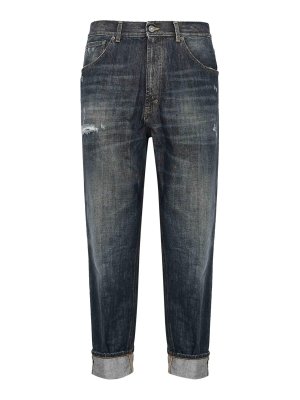 DONDUP: straight leg jeans - Paco Loose Jeans In Recycled Cotton Denim