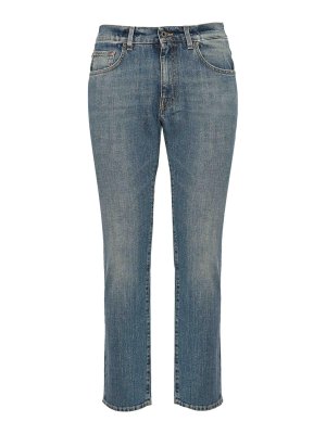 FAY: straight leg jeans - 5 Pocket Jeans In Light Denim