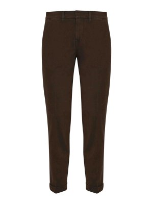 FAY: casual trousers - Slim Fit Cotton Gabardine Trousers
