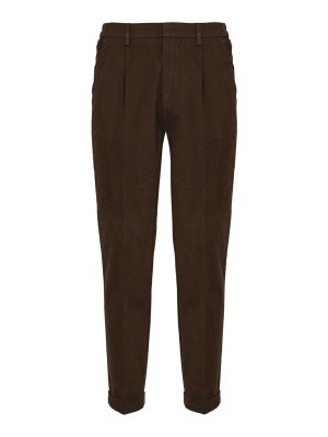 FAY: casual trousers - Slim Capri Pants In Cotton Gabardine