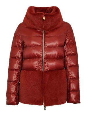 HERNO: padded jackets - Down Jacket With Ecological Fur