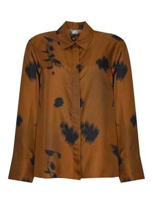 Max Mara: shirts - Eraclea Silk Shirt With Floral Print