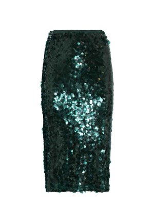PATRIZIA PEPE: Knee length skirts & Midi - Sequined Tulle Midi Skirt