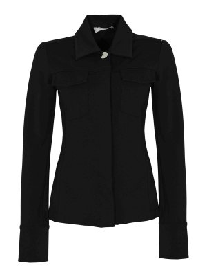 SPORTMAX: shirts - Wells Jacket In Crepe Fabric Stitch