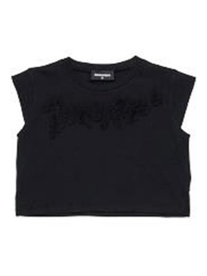 DSQUARED2: t-shirt - T-Shirt Smanicata Crop