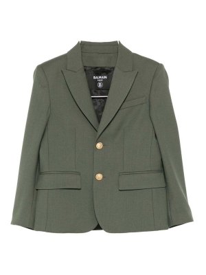 Balmain: giacche blazer - Blazer Monopetto Verde