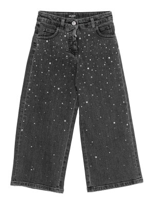 Balmain: straight leg jeans - Jeans With Rhinestones