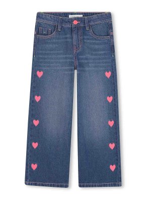 BILLIEBLUSH: straight leg jeans - Jeans With Heart Embroidery