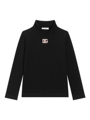 Dolce & Gabbana Jr: Turtlenecks & Polo necks - Cute Wolf With Logo