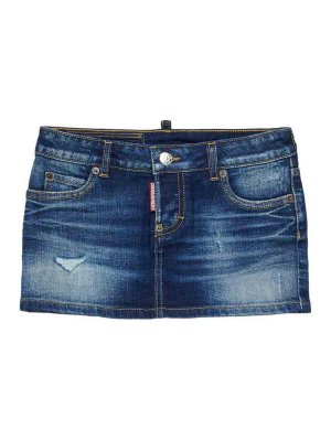 DSQUARED2: mini skirts - Denim mini skirt