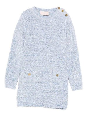 ELISABETTA FRANCHI: knee length dresses - Knitted dress with buttons