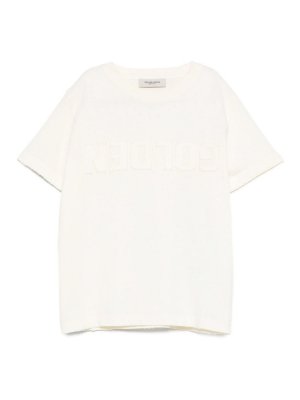 GOLDEN GOOSE: t-shirt - T-Shirt Con Logo In Rilievo