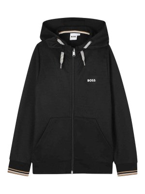 Hugo Boss: Sweatshirts & Sweaters - Sweatshirt with zip and hood