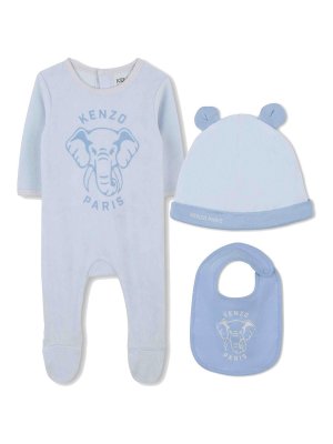 KENZO: jumpsuits - Newborn Set With Logo