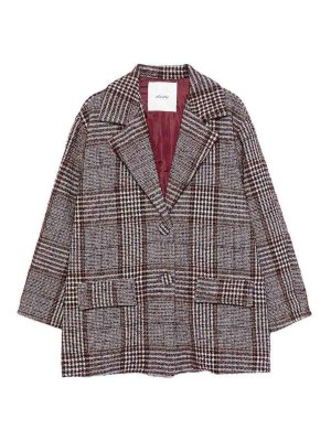 LULU BY MISS GRANT: knee length coats - Checked Coat