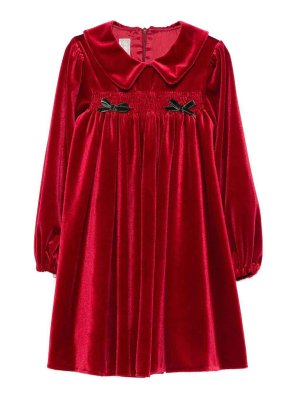 LA STUPENDERIA: knee length dresses - Red Velvet Dress