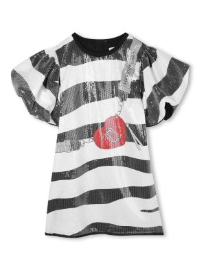 MARC JACOBS: knee length dresses - Striped Dress With Sequins