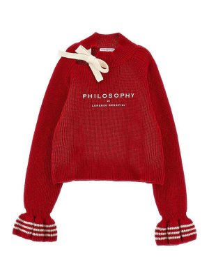 Philosophy di Lorenzo Serafini: crew necks - Pullover with gathered cuffs