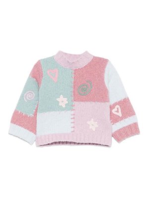 Stella McCartney Kids: Strickpullover mit Rundhalsausschnitt - Rundhalspullover - Bunt