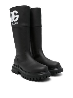 Dolce & Gabbana Jr: boots - Boots With Logo Print