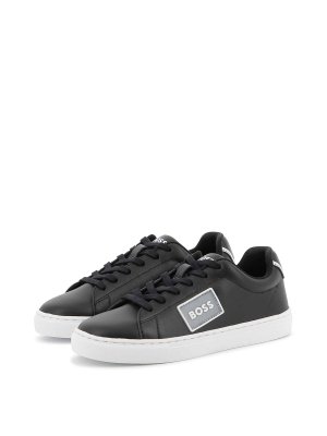 Hugo Boss: trainers - Leather Sneakers With Logo