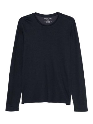 Majestic Filatures: t-shirts - Navy Blue Long-Sleeved T-Shirt