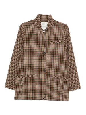 YERSE: short coats - Short Coat With Check Print