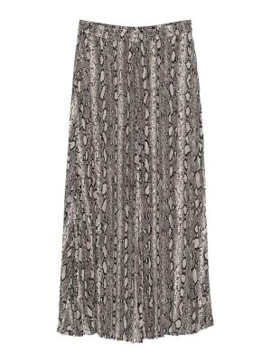 MICHAEL KORS: gonne al ginocchio  e longuette - Gonna maxi plissettata con stampa serpente