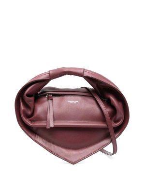 FEDERICO CINA: totes bags - Midi Bag In Burgundy Leather
