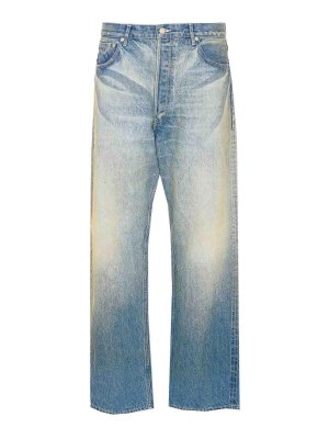 AURALEE: straight leg jeans - Faded Indigo Selvedge Jeans