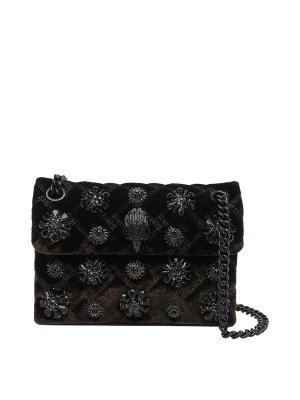 KURT GEIGER: cross body bags - Velvet Mini Kensington Bag