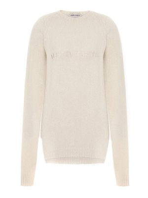 ALBERTA FERRETTI: Strickpullover mit Rundhalsausschnitt - Rundhalspullover - Weiß