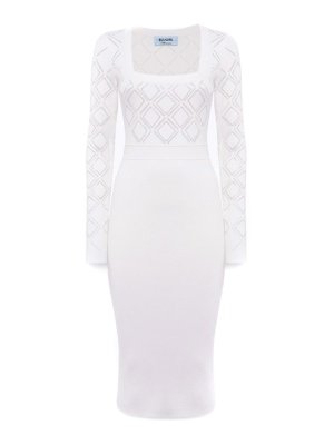 BLUGIRL: ニーレングスドレス - 膝丈ドレス - 白