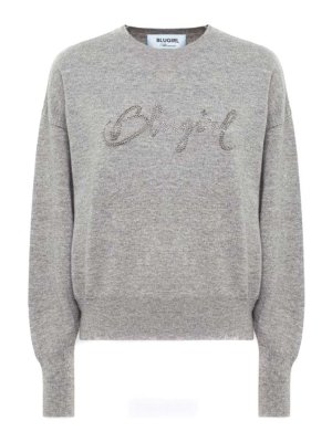 BLUGIRL: Strickpullover mit Rundhalsausschnitt - Rundhalspullover - Grau