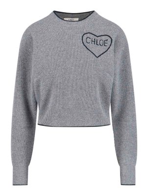 CHLOE': Pull col rond - Pull Col Rond - Gris