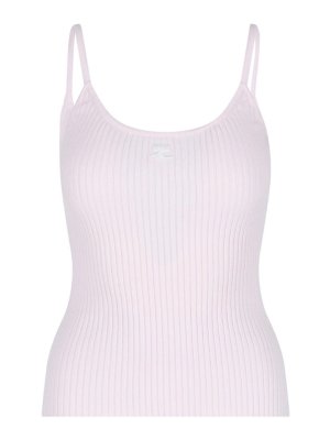 Courreges: Tops y camisetas sin mangas - Top - Color Carne Y Neutral