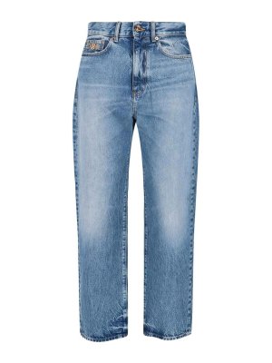VERSACE: Jeans à jambe droite - Jean Droit - Bleu