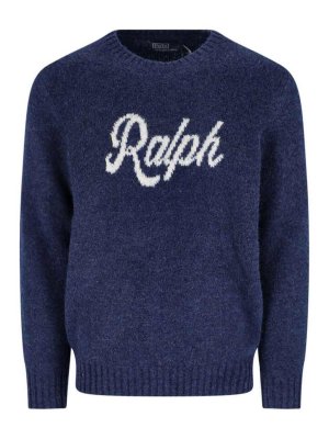 POLO RALPH LAUREN: Strickpullover mit Rundhalsausschnitt - Rundhalspullover - Blau