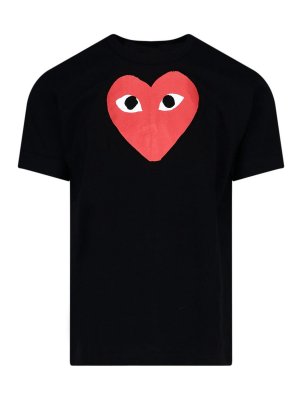 Comme des Garçons Play: T-shirts - T-Shirt - Schwarz