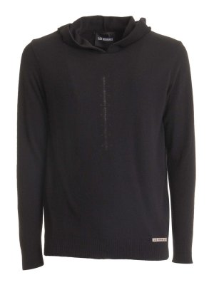 LES HOMMES: Strickpullover mit Rundhalsausschnitt - Rundhalspullover - Schwarz