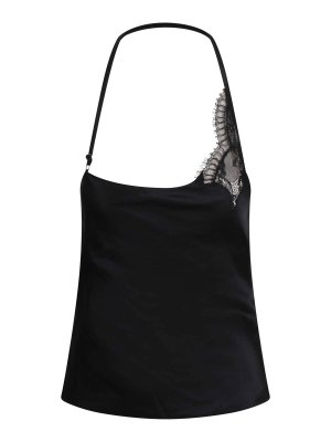 Courreges: Tops & Tank tops - Asymmetric Top with Lace Detail