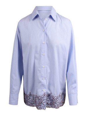 ERMANNO FIRENZE: shirts - Pinstriped Shirt with Embroidery
