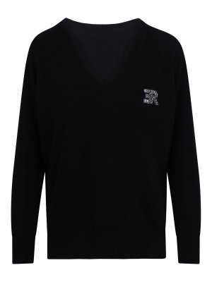 ERMANNO FIRENZE: crew necks - Wool and Cashmere Sweater with Jeweled Logo