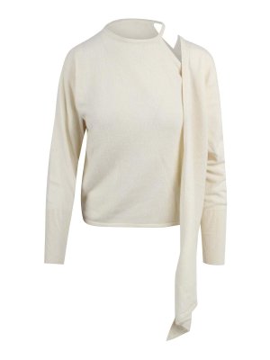 FEDERICA TOSI: Suéteres con cuello pico - Suéter Cuello Redondo - Blanco