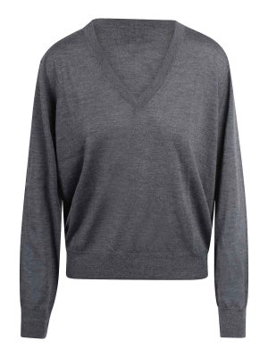 LOULOU STUDIO: Col en V - Pull À Col V - Gris