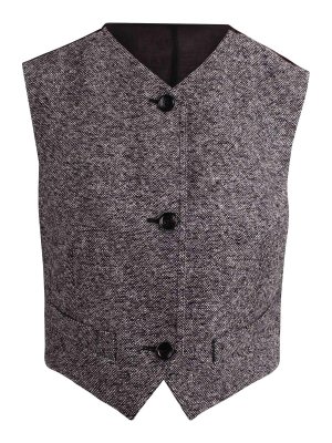 Max Mara: waistcoats & gilets - Wool and Silk Tweed Vest