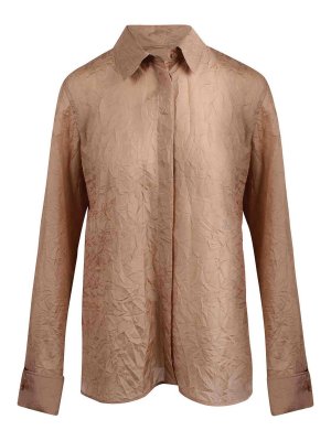 Max Mara: shirts - Silk Canvas Shirt Wrinkled