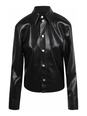 NANUSHKA: leather jacket - Okobor Faux Leather Shirt-Jacket
