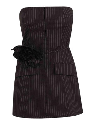 ROTATE Birger Christensen: Tops & Tank tops - Pinstriped Top with Flower